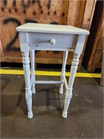 Small Painted Wood Side Table w/ Drawer