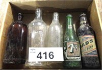 Vintage Bottles – 8 Sided / Amber / 7up / Dad’s