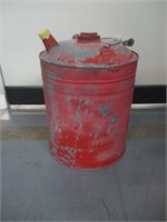 Vintage Old  Metal Gas Can Red