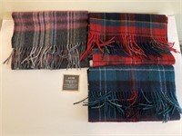 Wool Clans Scotland, Black Brown Tartan Scarves