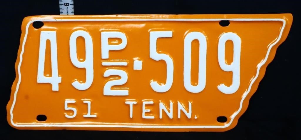 1951 state shape TN license plate