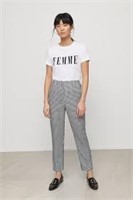 DYNAMITE Kendall High-Rise Gingham Pant- 4