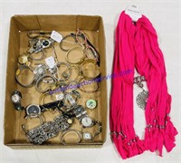 Mixed Lot of Watches, Bracelets & Scarf