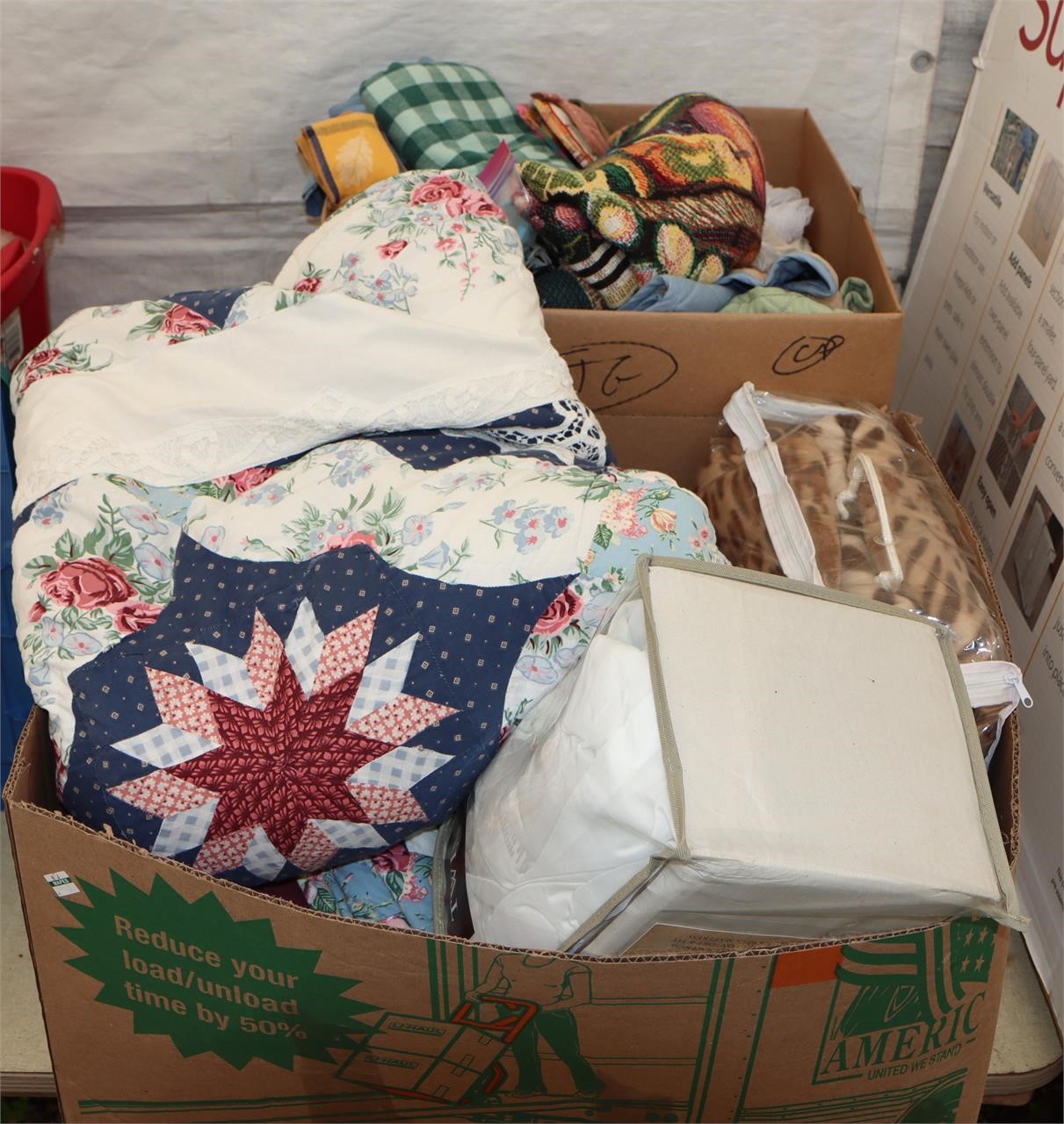 (2) Boxes of Blankets & Linens