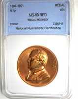 1897-1901 Medal NNC MS69 RD William Mckinley