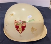 Vintage army style helmet with Texas Aggies