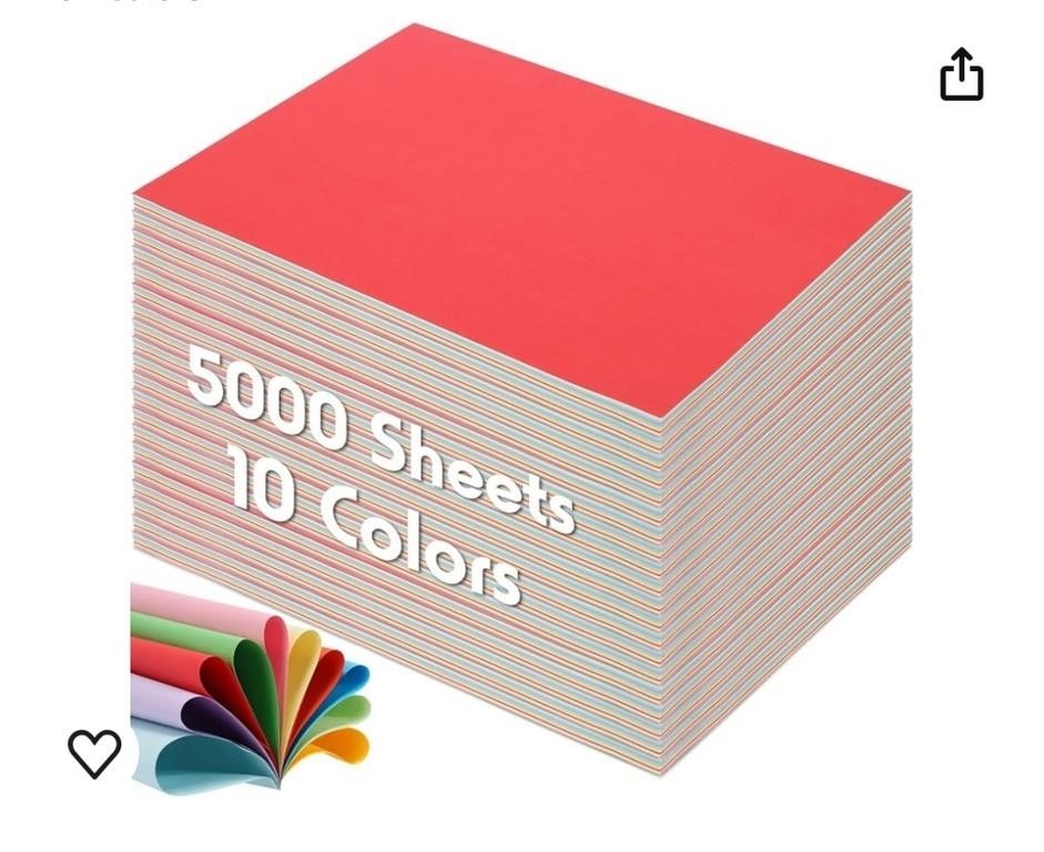 5000 Sheets Construction Paper Assorted Colors