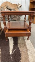 Small wooden end table with hidden drawer