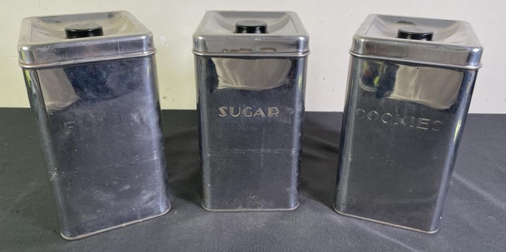 Garner Ware Flour, Sugar & Cookies Storage Tins