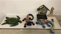 GROUP LOT OF MISC ANIMAL WALL DECOR, TURTLE,