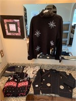 SNOWFLAKE SWEATER AND 4 OTHERS SZ. XL SOME NEW W/