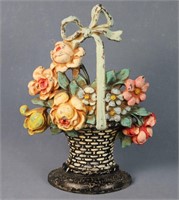 Cast Iron Flower Basket Doorstop