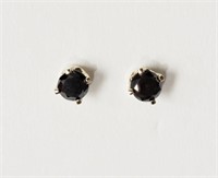10L- 14k gold black diamond (0.22ct) earrings $600