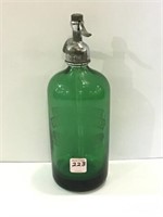 Dark Green Seltzer Bottle Marked
