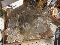 Box lot- Misc clear glassware