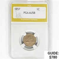 1857 Flying Eagle Cent PGA AU58