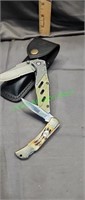 Buck pocketknife with sheath  steel warriors