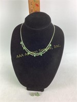 Outstanding B David green rhinestone necklace &