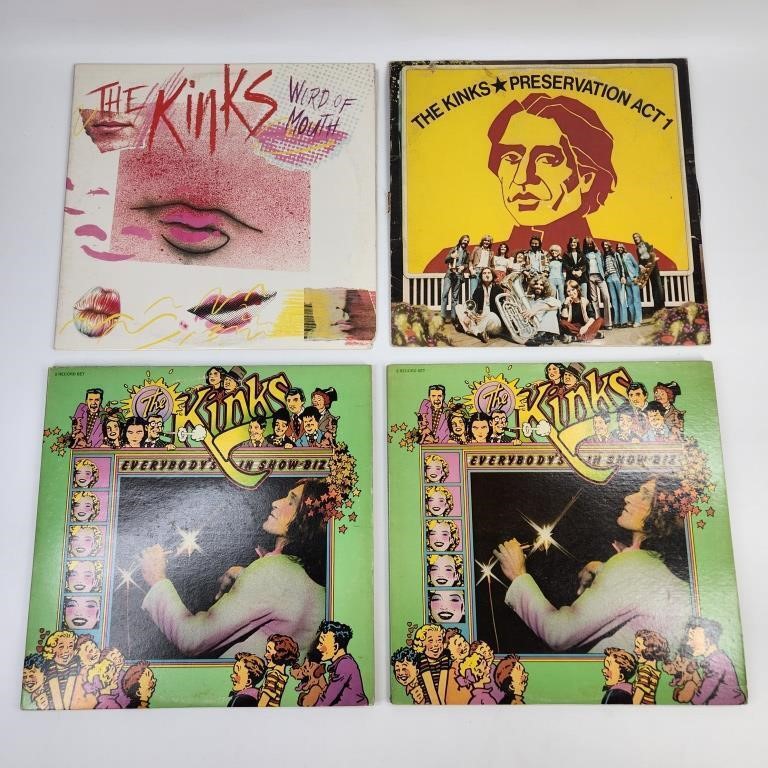 4) VINTAGE THE KINKS LP RECORD ALBUMS