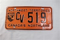 Orange Canadian commerical vehicle license plate