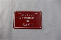 Red St Hubert license plate