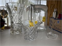 Large Cracker Jar, Glass Vase, Heart Shaped