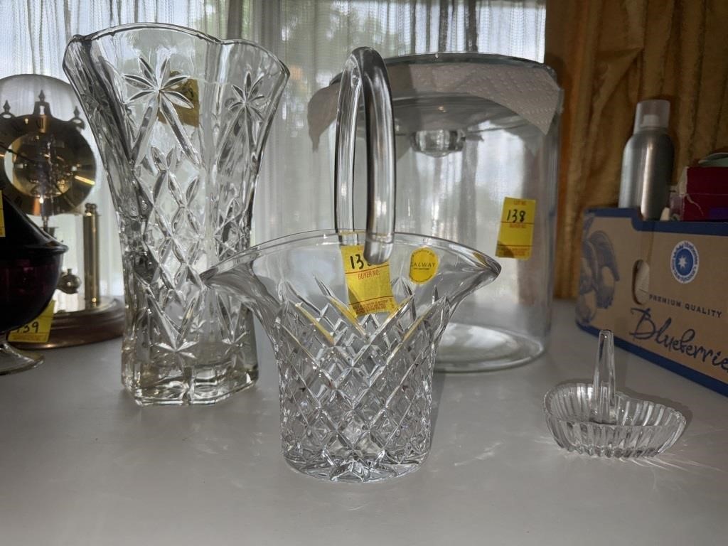 Large Cracker Jar, Glass Vase, Heart Shaped