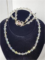 Vintage Crystal Necklace and Braclet