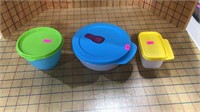 New Tupperware containers three-piece lot