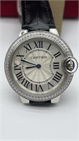 Authentic Cartier Ballon Bleu 37mm diamond bezel