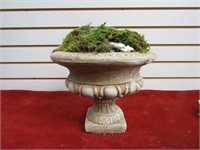 small urn planter. Cement. 8.5" tall.