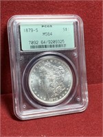 1879-S UNITED STATES SILVER MORGAN MS64 OLD LABEL