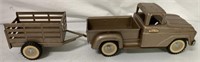 Tonka Pick-Up Truck and Stake Trailer