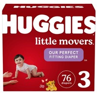 Huggies Little Movers Diapers, Size 3, 76 Ct