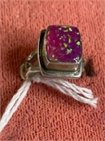 Southwest Navajo pink opal ring