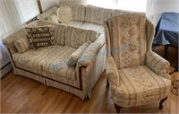 Sofa and loveseat and wing back chair