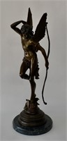 Bronze Cupid on Marble Base