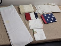 Box of Linens and Flags