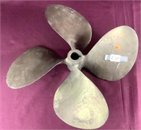 A Brass 9 Inch Boat Propeller From Bore To Tip