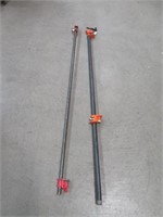 2 LONG METAL CLAMPS (APPROX 5')
