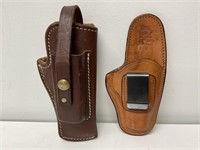 x2 leather holsters. bianchi 47 12. triple k 39-17