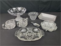 Clear glass, serving pieces, American pattern,