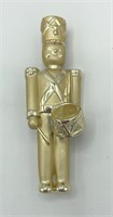 NOS A.J.C. Gold Tone Toy Soldier 3” Brooch