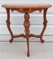 Carved Figural Accent Table