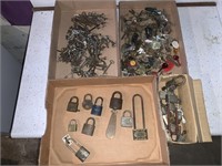 Old padlocks, skeleton keys, other keys