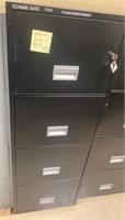 Fireproof Scwab 5000 Black 4 Drawer file cabinet