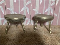 Pair of brass Turkish foot warmer stools