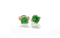 Tsavorite garnet & 9ct yellow gold stud earrings