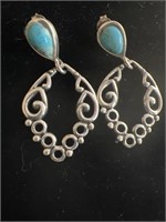 Vintage Barse 925 sterling turquoise earrings