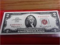 RED SEAL $2 DOLLAR BILL  ( GREAT SHAPE)